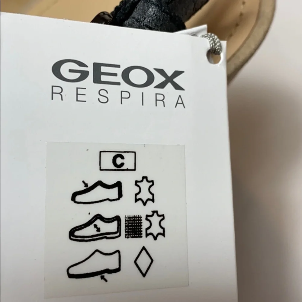 Geox Respira Janira leather and cork wedges